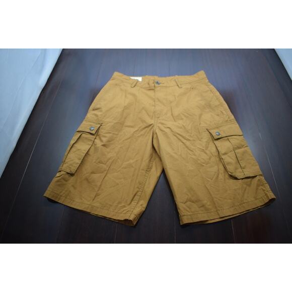 Levis Cargo Shorts Brown Baggy Vintage Khaki Chino Work Mens Size 30 - Picture 1 of 6